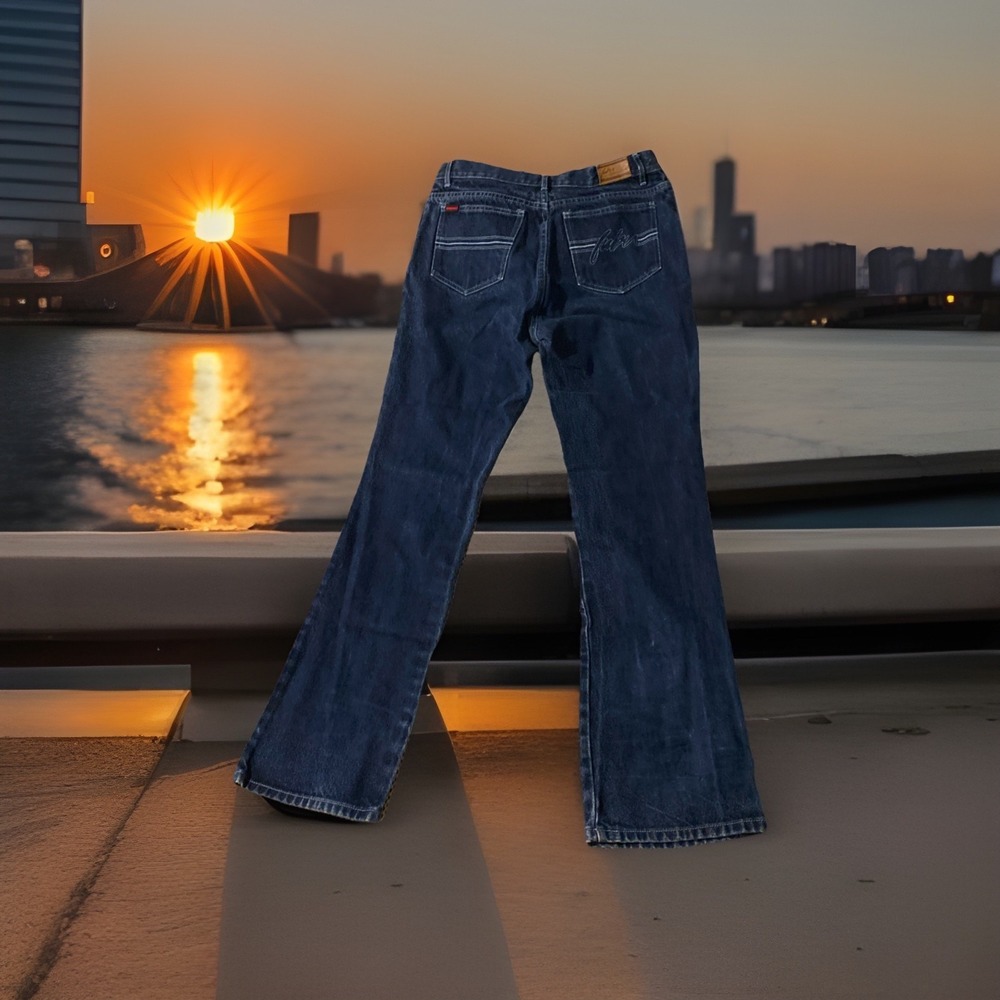 FUBU Classic Stretch Bootcut‎ Womens Jeans Size 11/12 Mid Rise Medium Wash Blue